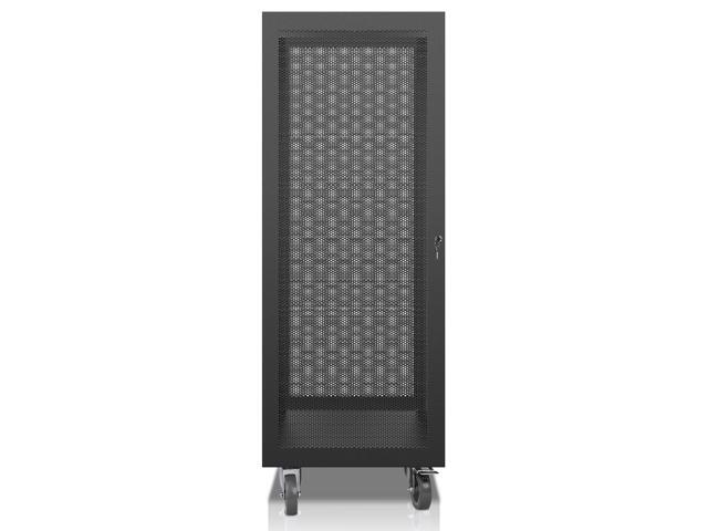 Sound Town 30U Universal Steel Rack, w/Mesh Doors, Locking Casters, Vented Side Panels for Audio Video, Server and Network Equipment (STRK-M30UWD)