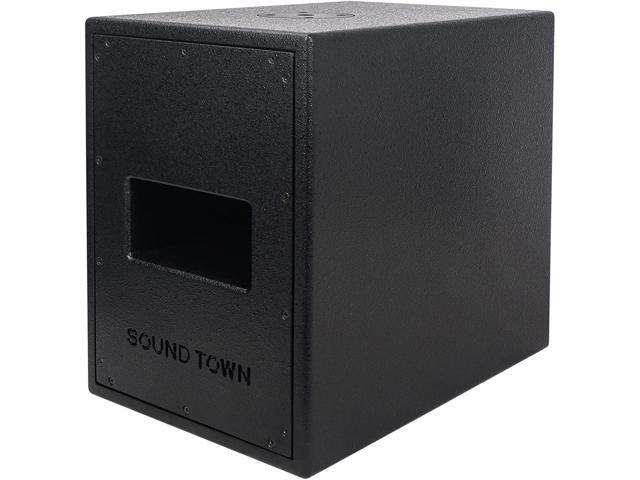 Sound Town Dual 8' 2000W Powered PA Subwoofer with Speaker Output, TWS Bluetooth, DSP, Plywood for Lounge, Club, Bar, Theater, Restaurant, Church...