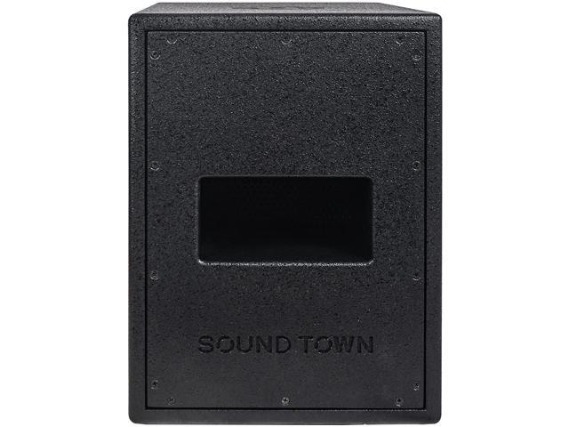 Sound Town Dual 8' 2000W Powered PA Subwoofer with Speaker Output, TWS Bluetooth, DSP, Plywood for Lounge, Club, Bar, Theater, Restaurant, Church...