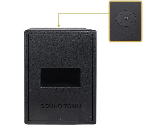 Sound Town Dual 8' 2000W Powered PA Subwoofer with Speaker Output, TWS Bluetooth, DSP, Plywood for Lounge, Club, Bar, Theater, Restaurant, Church...