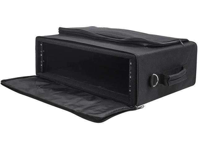 Sound Town Portable 3U Rack Bag, Soft Rack Case with 14' Rackable Depth, Plywood Rack Frame, Shoulder Strap, Accessory Pocket (STRB-316B)