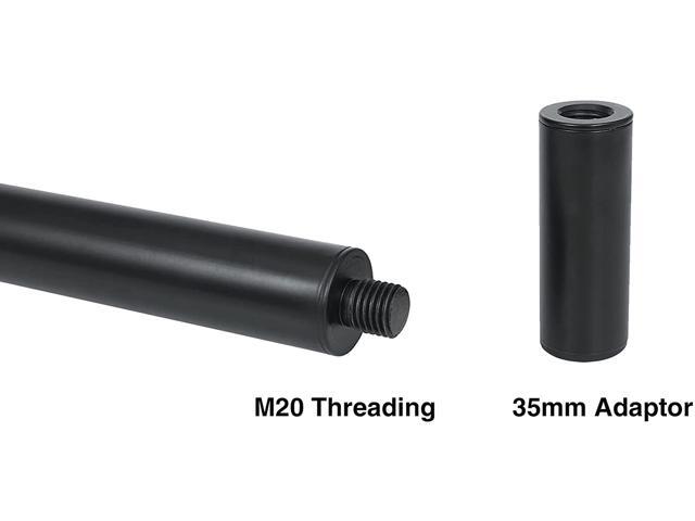 Sound Town 2-Pack Subwoofer/Speaker Poles with Adjustable Height, with M20 Threaded Lower End & 35mm Adaptor, Black (STSDA-ADM54B-PAIR)