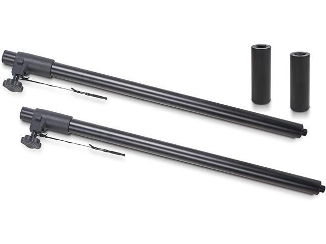 Sound Town 2-Pack Subwoofer/Speaker Poles with Adjustable Height, with M20 Threaded Lower End & 35mm Adaptor, Black (STSDA-ADM54B-PAIR)