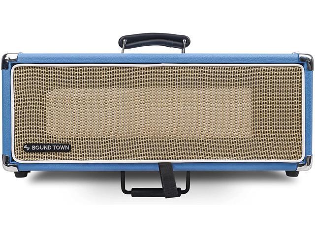 Sound Town Vintage 3U Amp Rack Case, 12.5' Depth with Rubber Feet, Dust Cover, Kickstand, Beau Blue (STVRC-3BL)