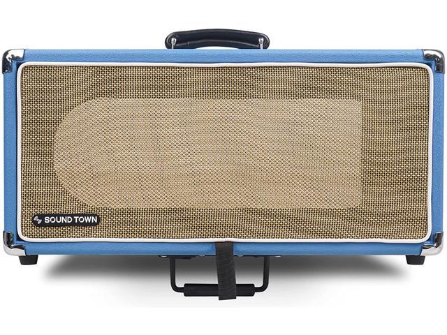 Sound Town Vintage 4U Amp Rack Case, 12.5' Depth with Rubber Feet, Dust Cover, Kickstand, Beau Blue (STVRC-4BL)