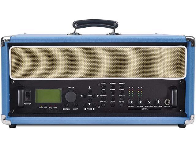 Sound Town Vintage 4U Amp Rack Case, 12.5' Depth with Rubber Feet, Dust Cover, Kickstand, Beau Blue (STVRC-4BL)