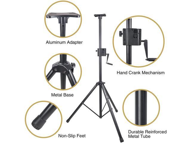 Sound Town 2-Pack Crank-Up Tripod Speaker Stands with Carry Bags Pole-Mount Adapter Brackets Black (STSDA-78CU-PAIR) - image 3