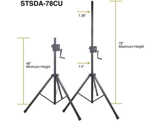 Sound Town 2-Pack Crank-Up Tripod Speaker Stands with Carry Bags Pole-Mount Adapter Brackets Black (STSDA-78CU-PAIR) - image 6