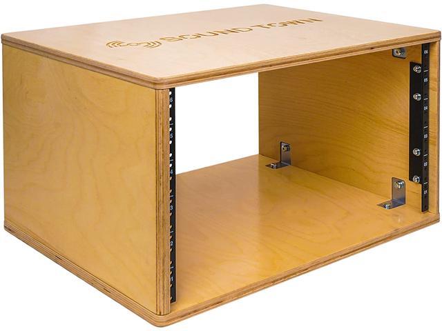 Sound Town DIY 6U Studio Rack with Baltic Birch Plywood, Golden Oak, Assembly Required (SDRK-Y6)