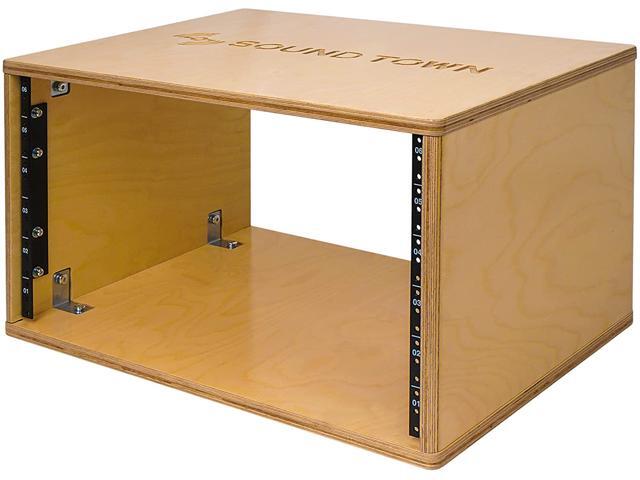 Sound Town DIY 6U Studio Rack with Baltic Birch Plywood, Golden Oak, Assembly Required (SDRK-Y6)