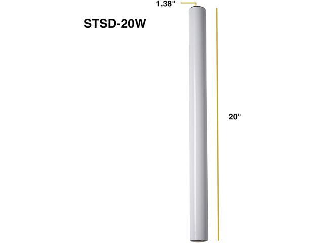 Sound Town 2-Pack 20" Subwoofer Mounting Poles, Compatible with 35mm Mount, White (STSD-20W-PAIR)