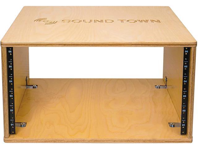 Sound Town DIY 6U Studio Rack with Baltic Birch Plywood, Golden Oak, Assembly Required (SDRK-Y6)