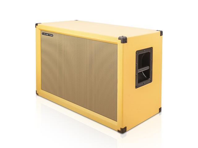 Sound Town 2x12' Empty Guitar Speaker Cabinet, Birch Plywood, Orange, Wheat Cloth Grill, Compatible with Celestion/Eminence Speakers (GUC212OR-EC)