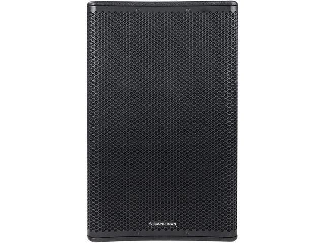 Sound Town Oberon Series 15' 1400W Powered PA/DJ Speaker with 2-Channel Mixer and Onboard DSP, TWS Bluetooth, Plywood, Black (OBERON-115PW)