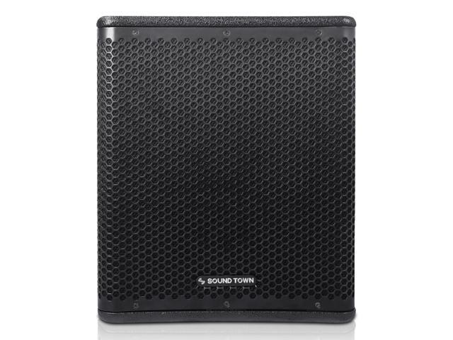 Sound Town OBERON Series 12' 800W Powered PA/DJ Subwoofer with Class-D Amplifier, LPF, Birch Plywood, Black (OBERON-12SPW)