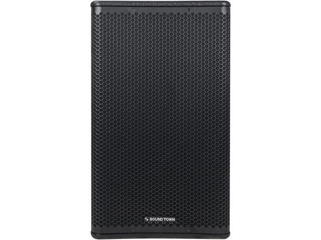 Sound Town Oberon Series 12' 1200W Powered PA/DJ Speaker with 2-Channel Mixer and Onboard DSP, TWS Bluetooth, Plywood, Black (OBERON-112PW)