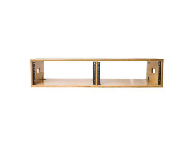 Sound Town DIY 2 x 4U Studio Rack, Plywood, Golden Oak For Recording Room, Home Studio (SDRK-D4)