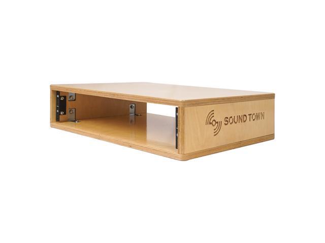 Sound Town DIY 2U Studio Rack with Baltic Birch Plywood, Golden Oak for Recording Room, Home Studio (SDRK-Y2)