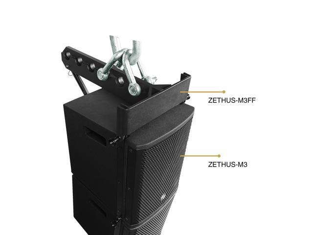 Sound Town ZETHUS Series Line Array Speaker System with Four Compact 6 x 3 Line Array PA Speakers and One Flying Frame, Black (ZETHUS-M3X4)