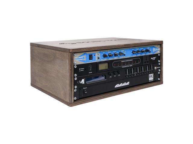 Sound Town DIY 4U Studio Rack with Baltic Birch Plywood, Weathered Grey (SDRK-Y4B)