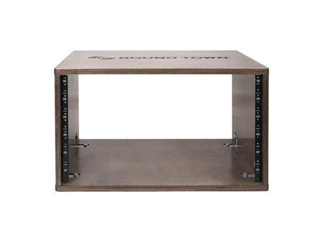 Sound Town DIY 6U Studio Rack with Baltic Birch Plywood, Weathered Grey (SDRK-Y6B)