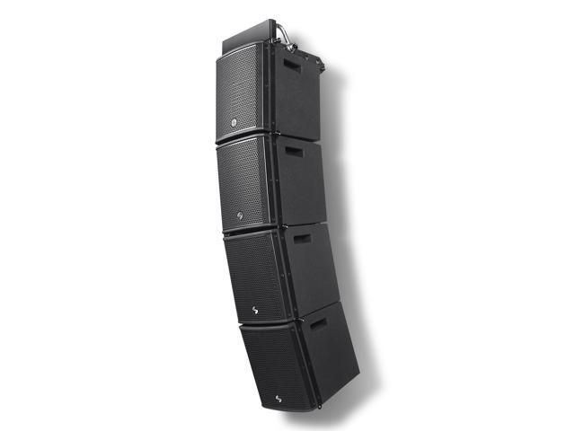 Sound Town ZETHUS Series Line Array Speaker System with Four Compact 6 x 3 Line Array PA Speakers and One Flying Frame, Black (ZETHUS-M3X4)