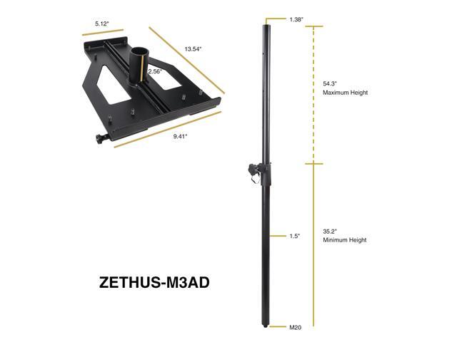 Sound Town ZETHUS Series Subwoofer Speaker Stand and Mounting Adapter for ZETHUS-M3 Line Array (ZETHUS-M3AD)