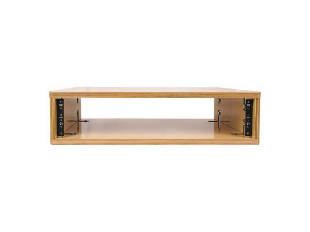 Sound Town DIY 2U Studio Rack with Baltic Birch Plywood, Golden Oak for Recording Room, Home Studio (SDRK-Y2)