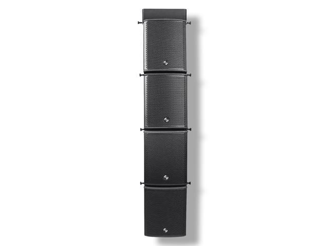 Sound Town ZETHUS Series Line Array Speaker System with Four Compact 6 x 3 Line Array PA Speakers and One Flying Frame, Black (ZETHUS-M3X4)