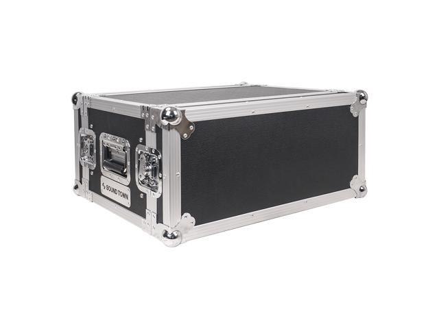 Sound Town Shock Mount 4U ATA Plywood Rack Case with 12' Rackable Depth, 4-Space Size, Pro Tour Grade (STRC-SP4US)