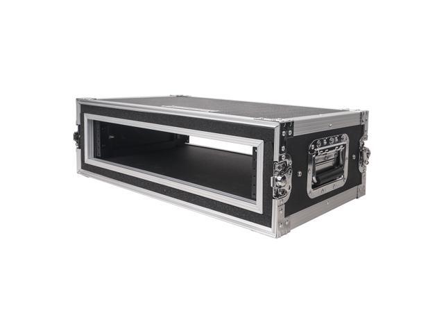 Sound Town Shock Mount 2U ATA Plywood Rack Case with 12' Rackable Depth, 2-Space Size, Pro Tour Grade (STRC-SP2US)