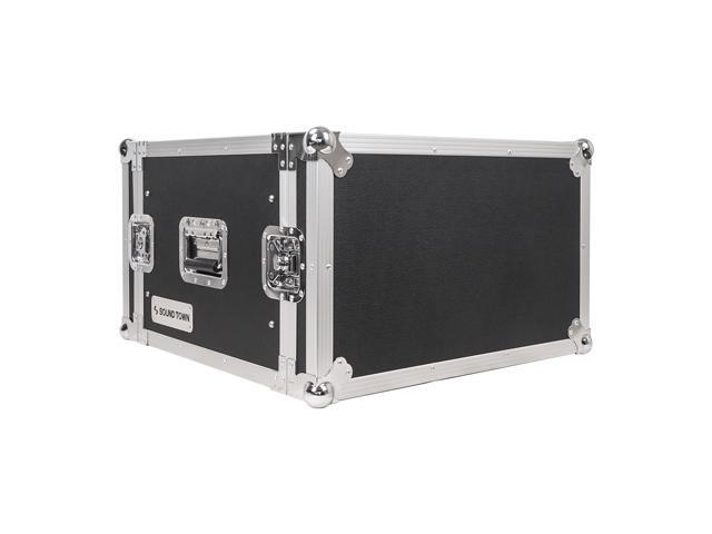 Sound Town Shock Mount 6U ATA Plywood Rack Case with 17' Rackable Depth, 6-Space Size, Pro Tour Grade (STRC-SP6U)