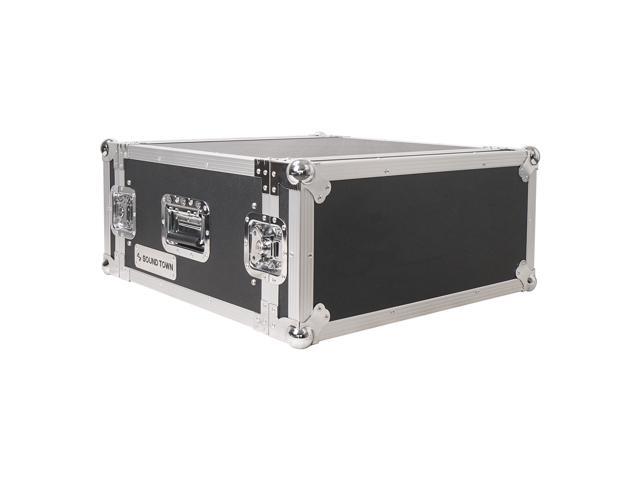 Sound Town Shock Mount 4U ATA Plywood Rack Case with 17' Rackable Depth, 4-Space Size, Pro Tour Grade (STRC-SP4U)