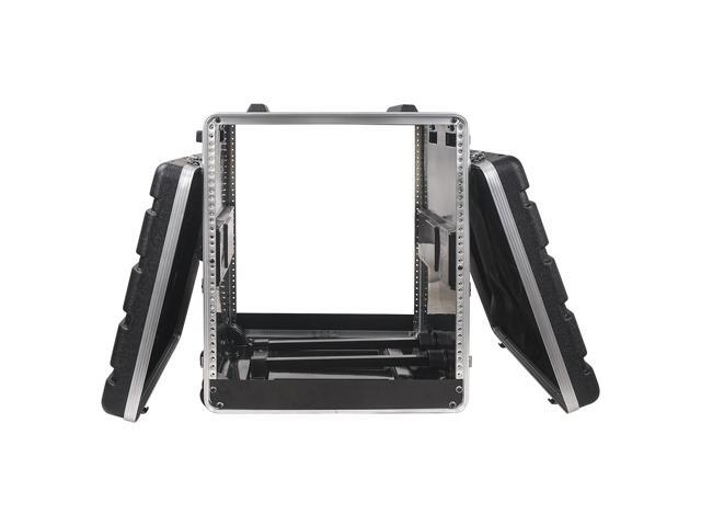Sound Town Lightweight 12U PA DJ Rack/Road Case with 11U Rack Space, ABS Construction, 19' Depth, Retractable Handle, Wheels and Heavy-Duty Latches...