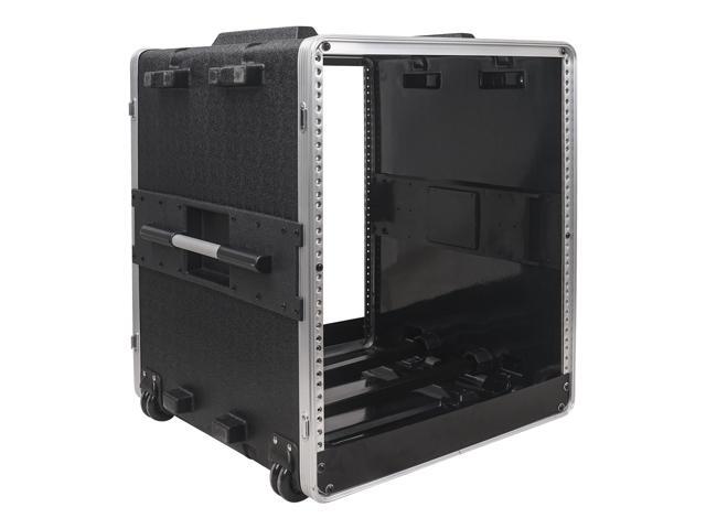 Sound Town Lightweight 12U PA DJ Rack/Road Case with 11U Rack Space, ABS Construction, 19' Depth, Retractable Handle, Wheels and Heavy-Duty Latches...
