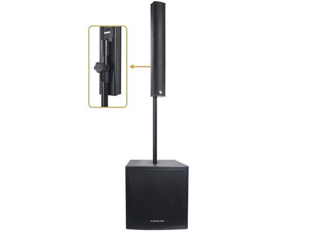 Sound Town Line Array Column PA/DJ Speaker System with One 18' Powered Subwoofer w/DSP and Speaker Output, One 6 x 3 Line Array Column Speakers,...