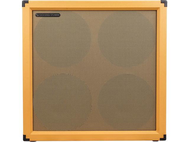 Sound Town 4x12' Empty Guitar Speaker Cabinet, Birch Plywood, Orange, Wheat Cloth Grill, Compatible with Celestion/Eminence Speakers (GUC412OR-EC)