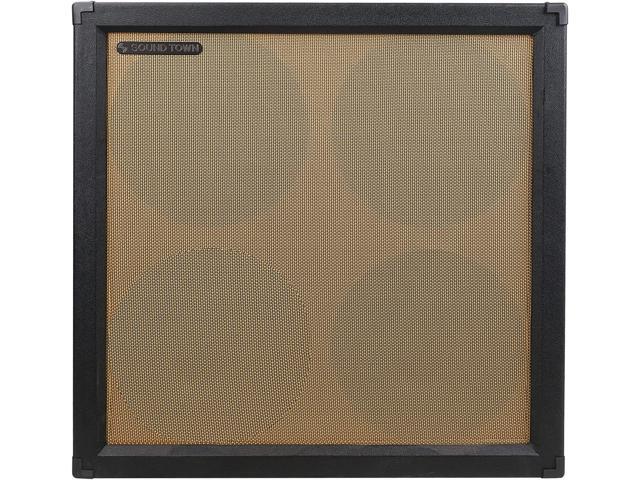 Sound Town 4x12' Empty Guitar Speaker Cabinet, Birch Plywood, Black, Wheat Cloth Grill, Compatible with Celestion/Eminence Speakers (GUC412BK-EC)