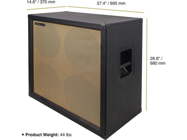Sound Town 4x12' Empty Guitar Speaker Cabinet, Birch Plywood, Black, Wheat Cloth Grill, Compatible with Celestion/Eminence Speakers (GUC412BK-EC)