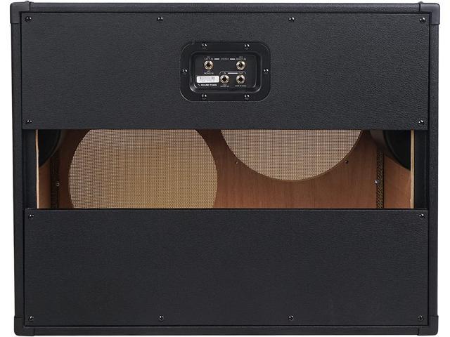 Sound Town 2x12 Empty Guitar Speaker Cabinet, Birch Plywood, Black, Wheat Cloth Grill, Compatible with Celestion/Eminence Speakers (GUC212OBBK-EC)