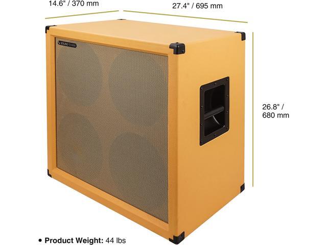 Sound Town 4x12' Empty Guitar Speaker Cabinet, Birch Plywood, Orange, Wheat Cloth Grill, Compatible with Celestion/Eminence Speakers (GUC412OR-EC)