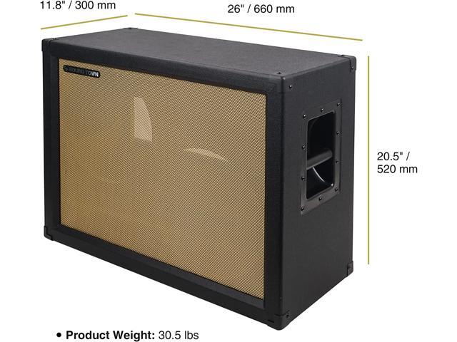 Sound Town 2x12 Empty Guitar Speaker Cabinet, Birch Plywood, Black, Wheat Cloth Grill, Compatible with Celestion/Eminence Speakers (GUC212OBBK-EC)