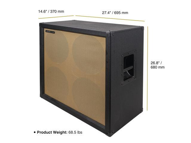 Sound Town 4 x 12' 260W Guitar Speaker Cabinet, Birch Plywood, Black Tolex, Wheat Cloth Grille (GUC412BK)