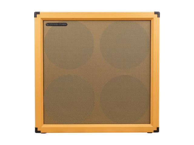 Sound Town 4 x 12' 260W Guitar Speaker Cabinet, Birch Plywood, Orange Tolex, Wheat Cloth Grille (GUC412OR)