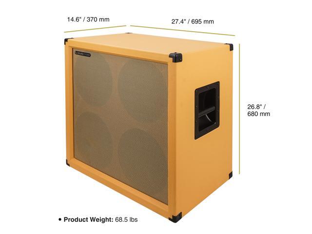 Sound Town 4 x 12' 260W Guitar Speaker Cabinet, Birch Plywood, Orange Tolex, Wheat Cloth Grille (GUC412OR)