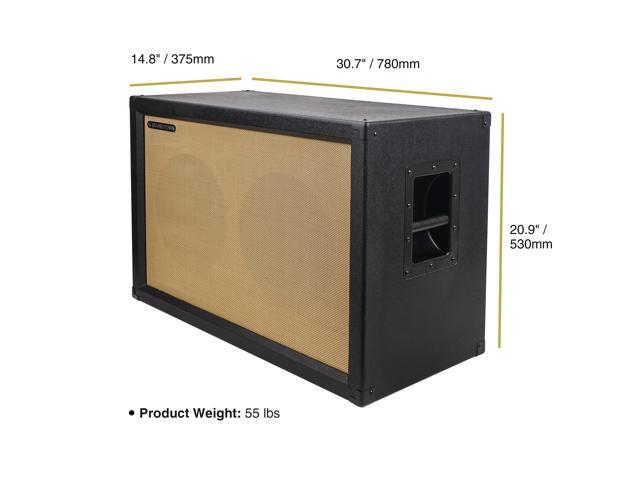Sound Town 2 x 12 Guitar Speaker Cabinet  Birch Plywood  Black Tolex  Wheat Cloth Grille (GUC212BK) - image 4