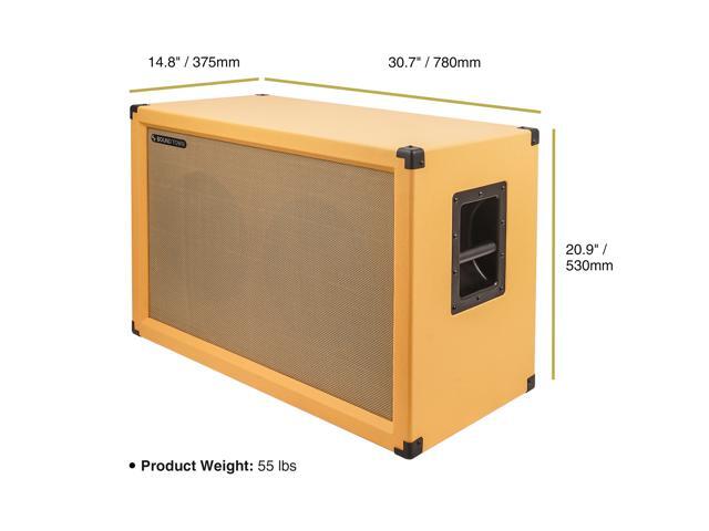Sound Town 2 x 12 Guitar Speaker Cabinet, Birch Plywood, Orange Tolex, Wheat Cloth Grille (GUC212OR)