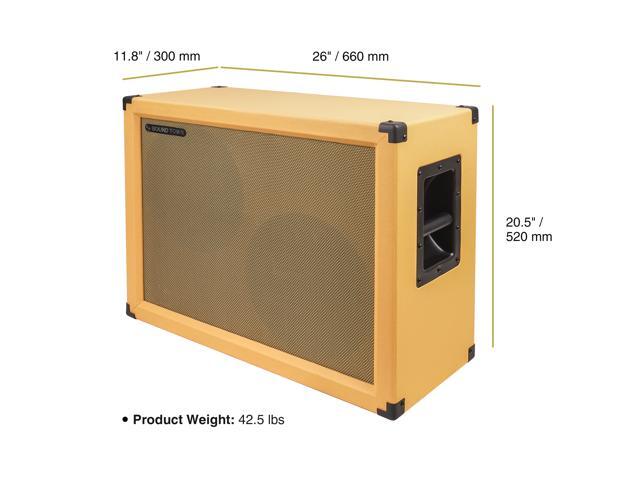 Sound Town 2 x 12 130W Open-Back Guitar Speaker Cabinet, Birch Plywood, Orange Tolex, Wheat Cloth Grille (GUC212OBOR)