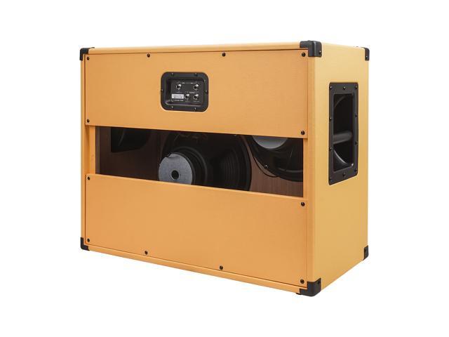 Sound Town 2 x 12 130W Open-Back Guitar Speaker Cabinet, Birch Plywood, Orange Tolex, Wheat Cloth Grille (GUC212OBOR)