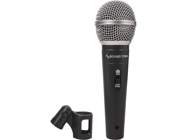 Sound Town 3-Piece Professional Handheld Dynamic Microphone Kit with Carry Case, Mic Clips, 26ft XLR to 1/4' Audio Cables (STMICKT3)